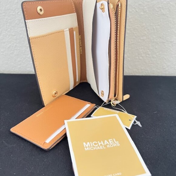 MICHAEL KORS Crossgrain Leather Card Case (Butternut Multi) 32T8GF6D6T - Picture 4 of 9